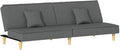 vidaXL Convertible Sleeper Sofa Bed with Adjustable Backrests and Complimentary Pillows Durable Fabric Construction Ideal for Small Spaces - Dark Gray