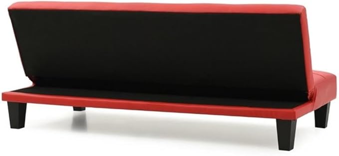 Glory Furniture Alan Faux Leather Sleeper Sofa in Red