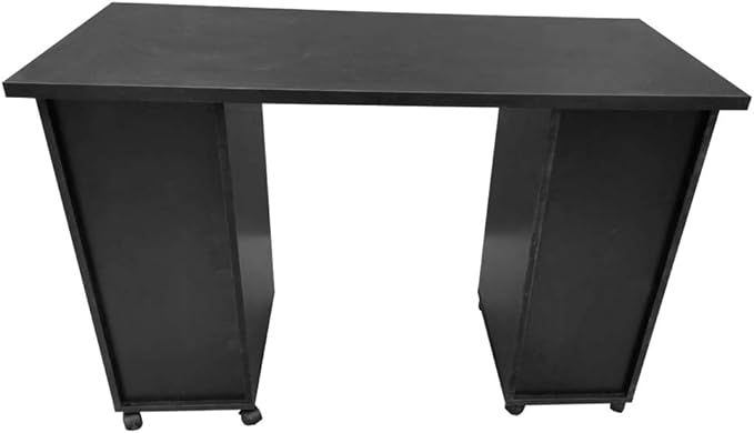 Rolling Office Desk Computer Desk with Drawers Mobile Study Writing Desks for Home with Storage Desks &amp Workstations for Home Office Desk Space Saving Compact Desk Black 120 x 54 x 81cm (L x W