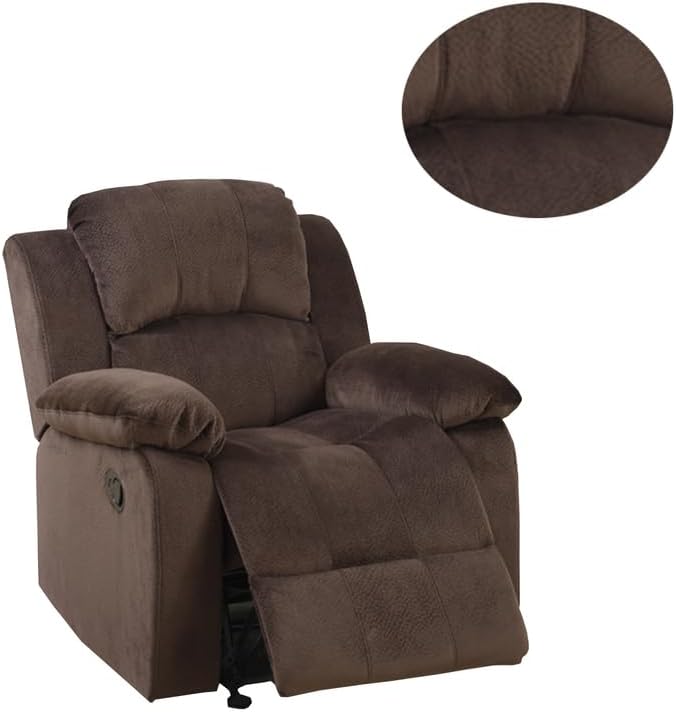 Recliner Chair Brown Comfortable Padded Lounge Chair Adjustable Reclining Living Room Chair