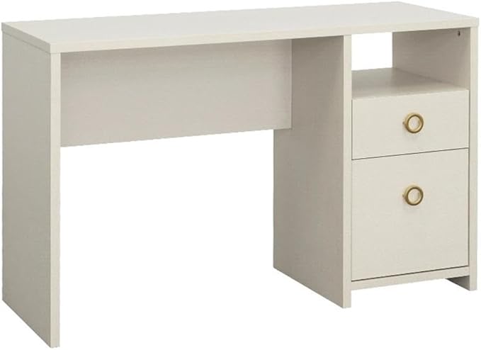 Sauder Grand Coast Engineered Wood Desk in Dove Linen/Off White Finish