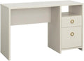 Sauder Grand Coast Engineered Wood Desk in Dove Linen/Off White Finish