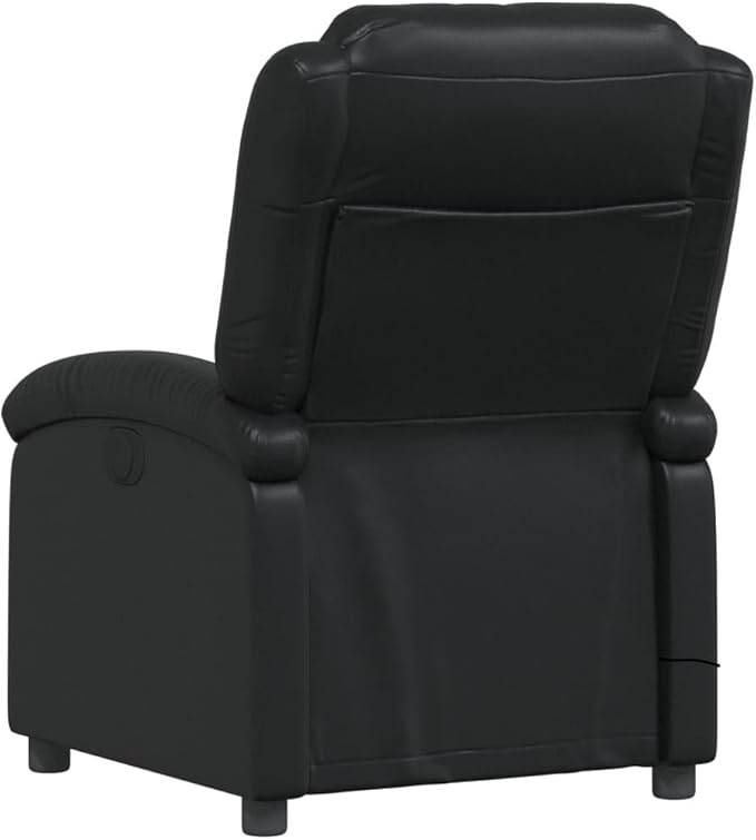 Faux Leather Massage Recliner Chair Manual Recliner Chair with Massage Single Sofa Home Theater Seating Comfy Living Room Single Sofa Chair Black Faux Leather-20