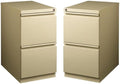 Home Square Pedestal 2 Drawer Filing Cabinet Set in Beige (Set of 2)