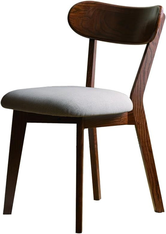 Walnut Color Dining Chair Wooden FAS Grade Oak Natural Wood Made in North America 100% Dirt-Free Wood Chair Solid Chair Table Chair Wooden Living Room Chair Simple and Natural 47.5 * 55.5 * 78cm