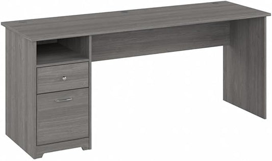 Bush Home Cabot 72W Computer Desk with Drawers in Modern Gray Large Work Table and Built-in Storage for Home Office 6 Foot Long Desktop