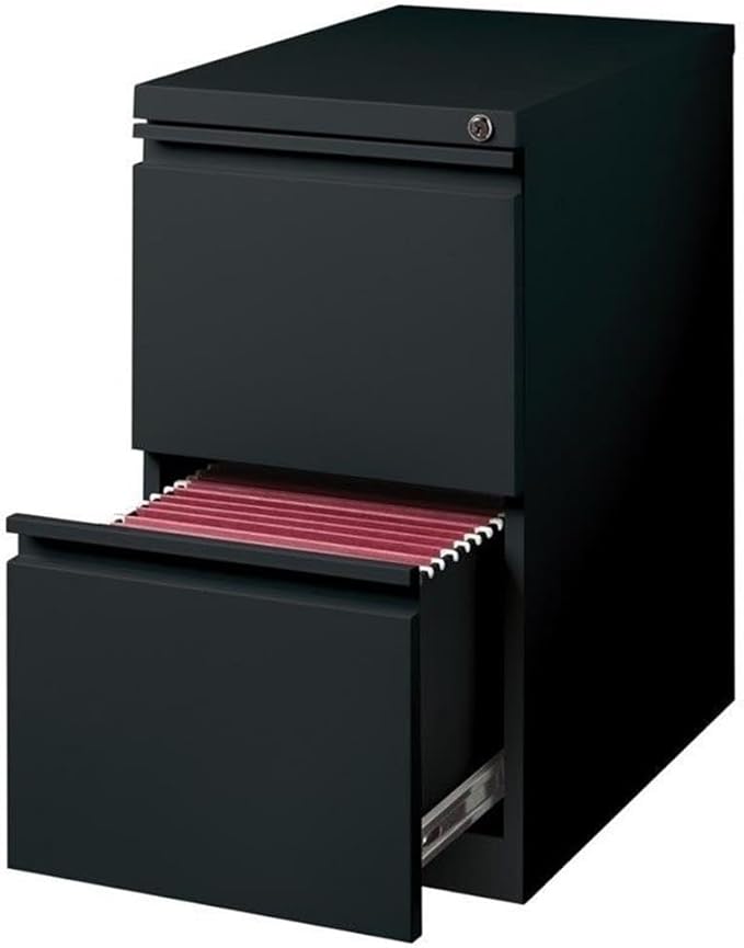 Pemberly Row 2 Drawers 20 Deep Mobile File Cabinet Lockable Pre-Assembled Stationary Letter Size for Home Office