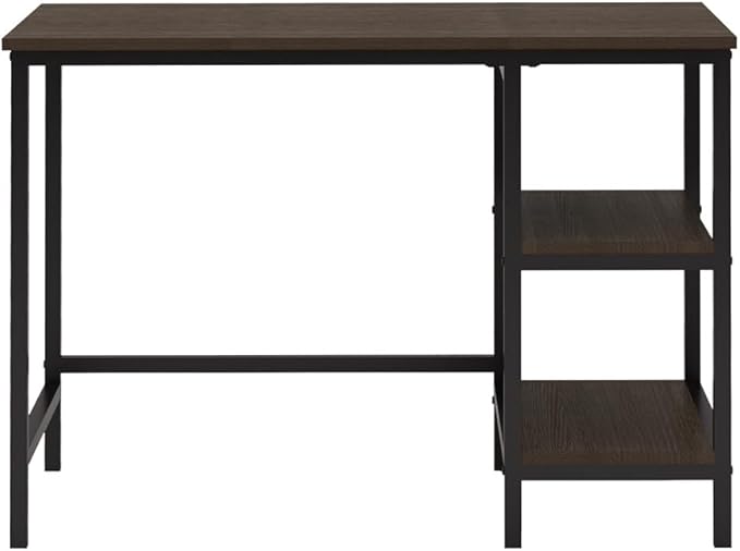 AMNOOL Industrial Style Home Office Desk and Chair Set 2 Piece Writing Study Desk Computer Workstation + PU Leather Chair Metal Frame for Home Office Living Room Dormitory Bedroom