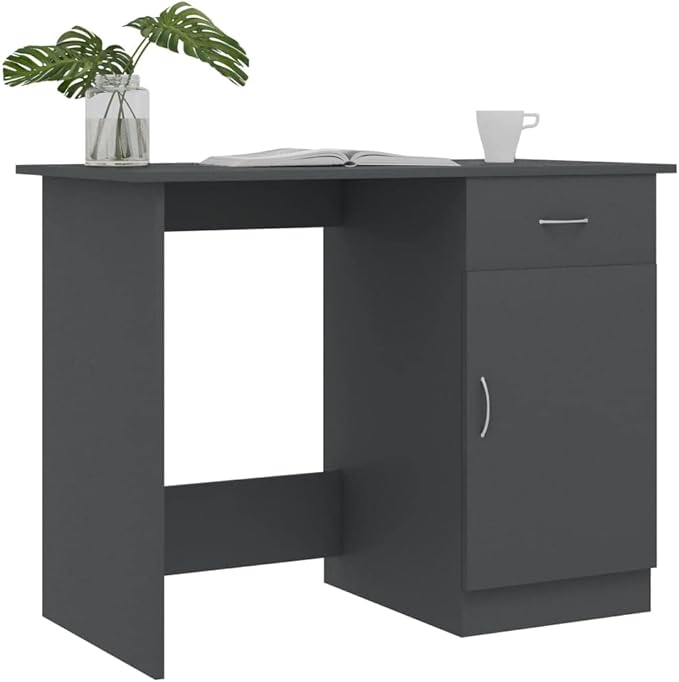 Computer DeskStudy TableOffice Writing DeskModern Study Writing Table for Home OfficeDesk Gray 39.4x19.7x29.9 Chipboard