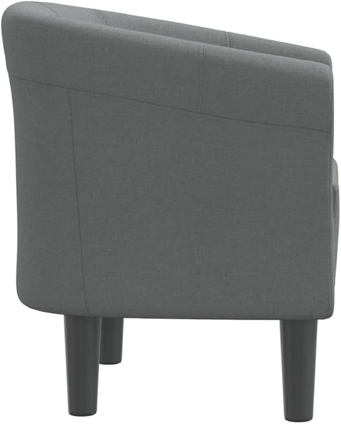 vidaXL Tub Chair - Dark Gray Fabric Accent Armchair for Living Room Bedroom Office - Comfortable High-Density Foam Durable Plywood and Pinewood Frame