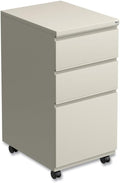 Alera PBBBFPY Three-Drawer Metal Pedestal File with Full-Length Pull 14 7/8w x 19 1/8d Putty