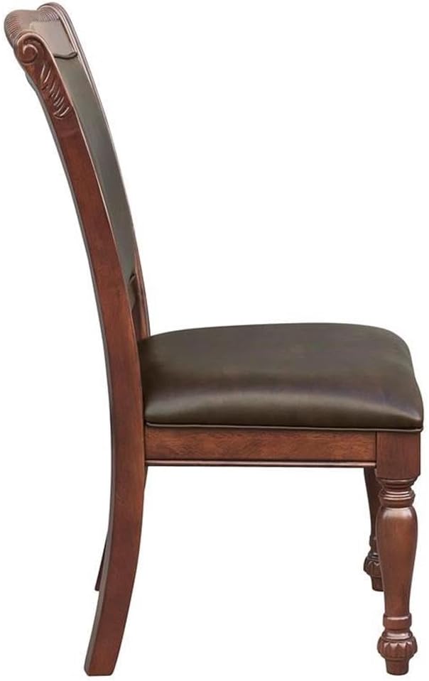 Pemberly Row Wood Dining Side &amp Arm Chairs in Brown Cherry (Set of 8)