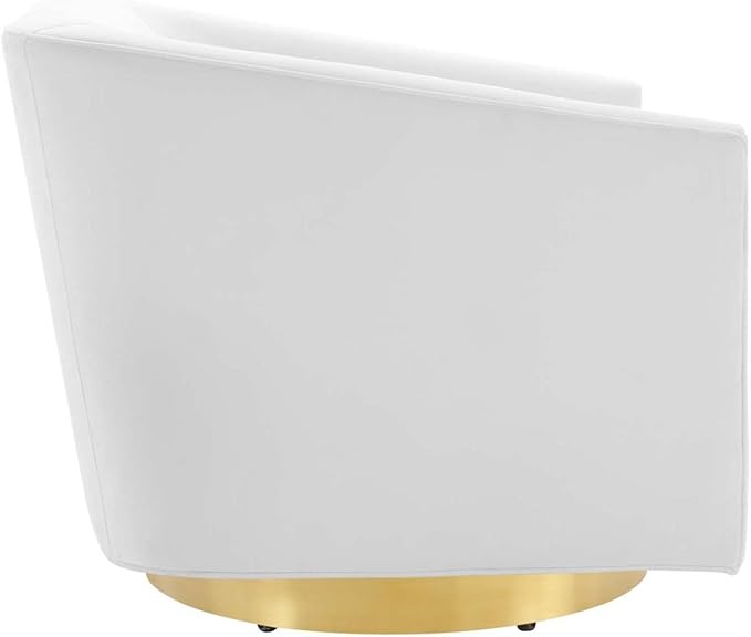 Modway Twist Performance Velvet Accent Lounge Swivel Chair in White