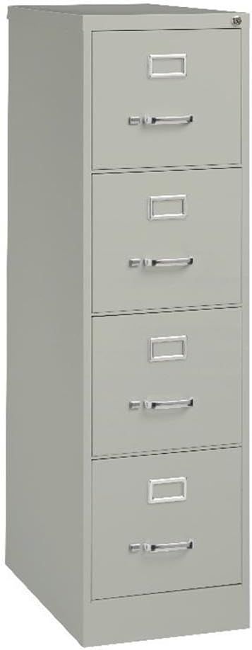 Pemberly Row 4 Drawers 52 Vertical Gray Metal Filing Cabinet Lockable Pre-Assembled Stationary Letter Size for Home Office
