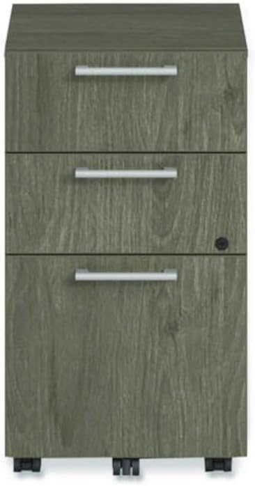 Alera Seville Series Mobile Pedestal Left/Right 3-Drawer: Box/Box/File Legal Walnut 15 x 18 x 27