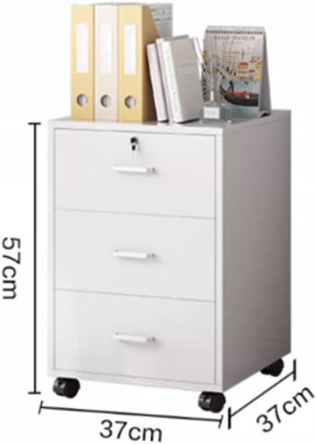 Modern Mobile File Cabinet Furniture Stockpile Matériau MDF Printer Stand for Home Office Commercial-Grade (White 37x37x57cm)