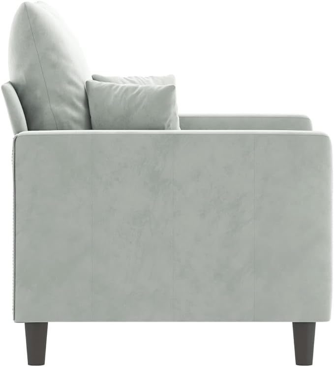 vidaXL Velvet Sofa Chair in Light Gray - Modern Styling with Comfortable Padding and Durable Metal Frame