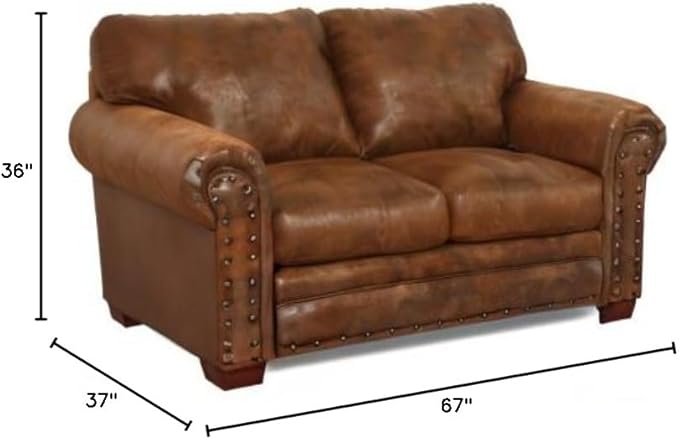 American Furniture Classics Microfiber Buckskin Loveseat in Brown