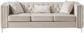 Glory Furniture Paige Velvet Sofa in Ivory