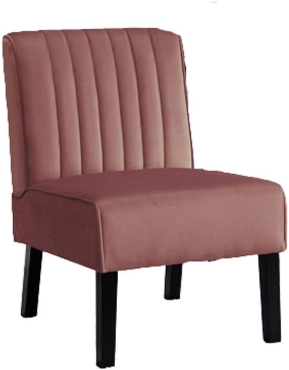 Mid Century Modern Accent Chairs Set of 2 with Minimalist Design Elegant Velvet Upholstery and Solid Wood Legs Ideal for Living Room or Bedroom Rose