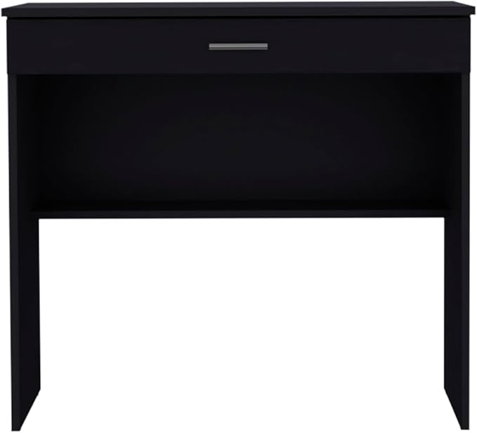 80 C Writing Desk Compact Workstation with Drawer and Lower Shelf for Home Office and Small Spaces