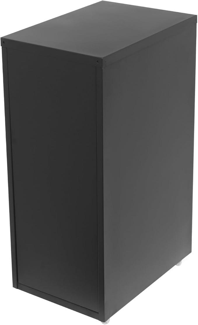 6 Drawer Metal File Cabinet Vertical File Cabinet with Wheels &amp Label Frame Movable Filing Cabinets with Lock for Office and Home - Assembly Required （ Black ）