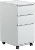 Alera PBBBFLG Three-Drawer Pedestal File with Full-Length Pull 14 7/8 x 19 1/8 Light Gray