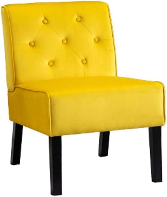 Reeso 2-Piece Living Room Armless Button Tufted Pattern Accent Chair Yellow