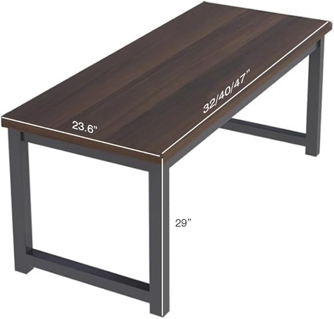 32/40/47” Heavy Duty Computer Desk Home Office Desk Metal Frame Study Writing Work Desk PC Laptop Table Easy Assembly(32in(80cm) Wood Color)