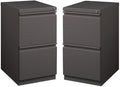 Home Square Mobile Pedestal 2-Drawer Filing Cabinet Set in Espresso