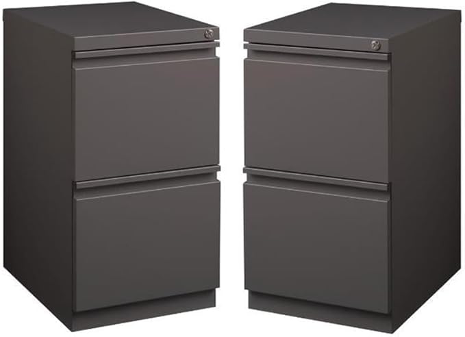 Home Square Mobile Pedestal 2-Drawer Filing Cabinet Set in Espresso