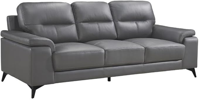 Lexicon Mischa Leather Match Sofa in Dark Gray