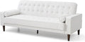 Glory Furniture Andrews Faux Leather Sleeper Sofa in White