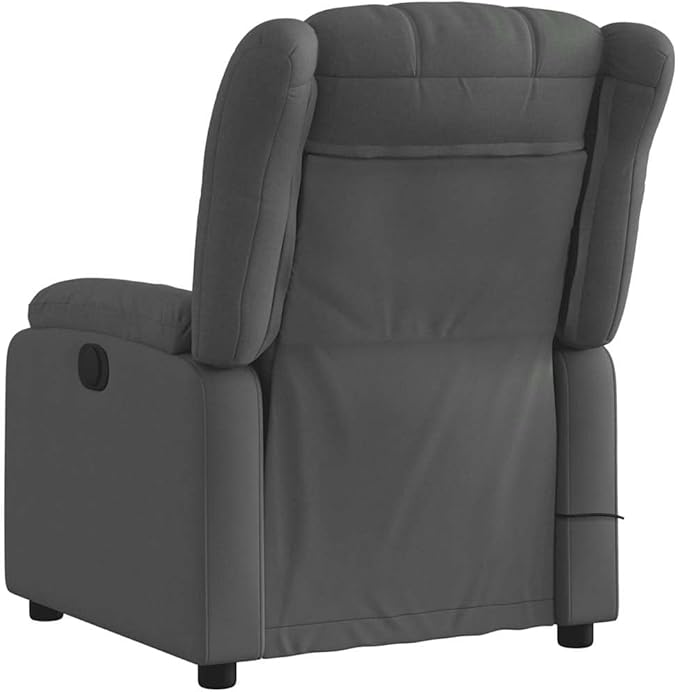 vidaXL Dark Gray Fabric Massage Recliner Chair - Manual Lounge Seating with Vibration Massage Adjustable Footrest for Living Room or Bedroom Comfort