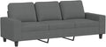 vidaXL 3-Seater Sofa in Dark Gray - 70.9 Wide Upholstered in Polyester Fabric Modern Style for Living Room Lounge Office