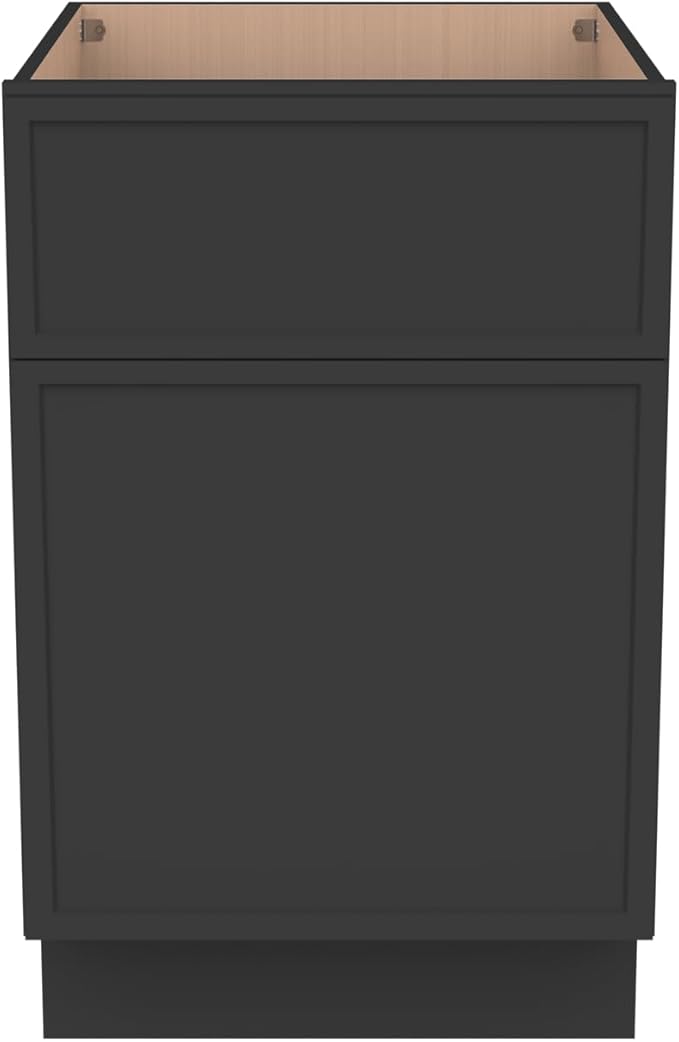 RTA Solid Wood File Cabinet with 2 Drawers Desk Under-Table Wooden File Cabinet Suitable for Bedside or Freestanding File Storage Cabinet (Charcoal Black 18 W × 21 D × 29.5 H)