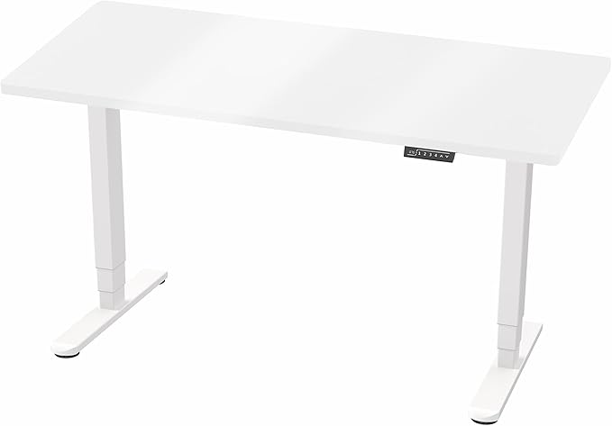 VIVO Electric 60 x 24 in Dual Motor Sit Stand Desk Memory Height Adjustment 2B Series White Dry Erase Top White Frame DESK-KIT-2W6WE