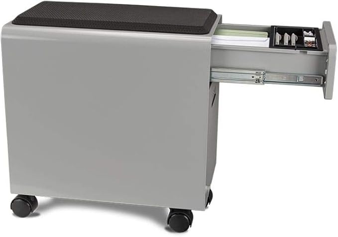 UPLIFTDESK Narrow 2-Drawer File Cabinet with Seat Rolling (Gray)