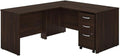 Bush Business Furniture 60W x 30D L Shaped Desk with Mobile File Cabinet Corner Table and Drawers for Home or Professional Office Studio C Collection Black Walnut