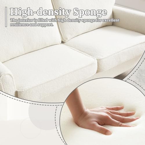 56 W Loveseat Modern 2 Seater Sofa with USB Charging &amp Storage Pocket Small Couch for Living Room Apartment Dorm Office (Beige)