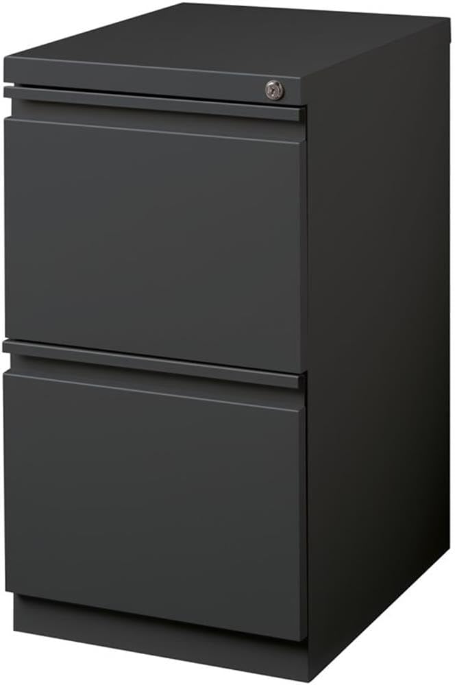 Scranton &amp Co 2-Drawer Modern Metal Mobile Pedestal File Cabinet in Charcoal