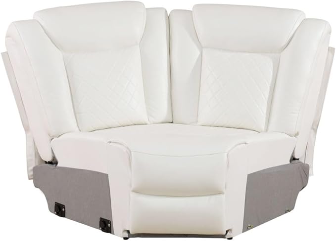 Electric Power Recliner Chair Living Room Furniture Comfy Wide Lazy Home Theater Breathing Leather Seating with LED Light Strips (White Single Chair)