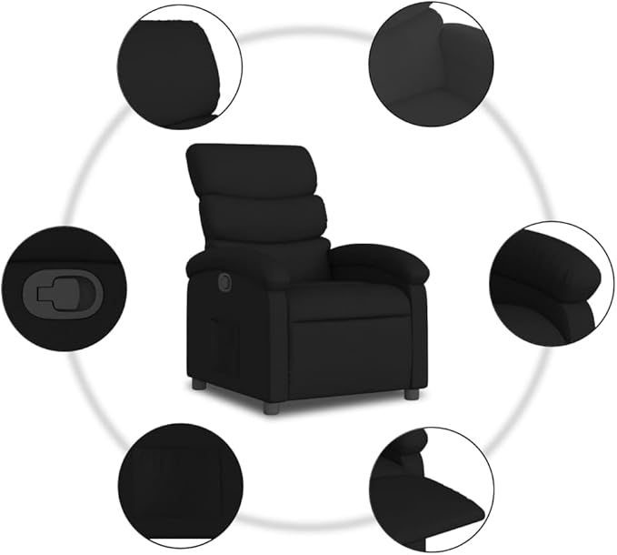vidaXL Recliner Chair Black Fabric