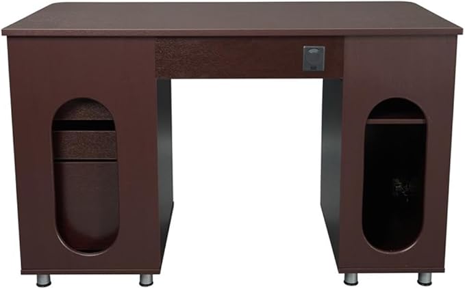 Scranton &amp Co Transitional Wood Computer Office Desk 48 W x 24 D x 30 H Chocolate Finish MDF Construction Built-in Storage CPU Stand Compartment Home Office Desk for Work or Study