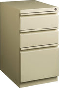 Pemberly Row 27.75 H X 15.00 W Modern 3 Drawer Metal Mobile Filing Cabinet in Putty with Lock Included