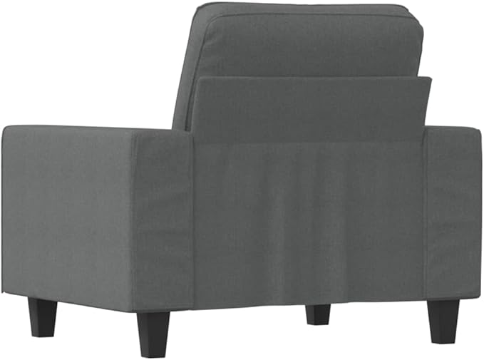 vidaXL Sofa Chair in Dark Gray - Stylish and Comfortable 1-Seater Lounge Chair with Durable Fabric and Metal Frame Ideal for Living Room or Office