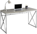 Atlin Designs 48 Metal Writing Desk Dark Taupe Finish Scratch-Resistant Laminate Surface Thick Panel Construction Sleek Criss-Cross Legs Modern Home Office Desk 48 in W x 24 in D x 30 in H