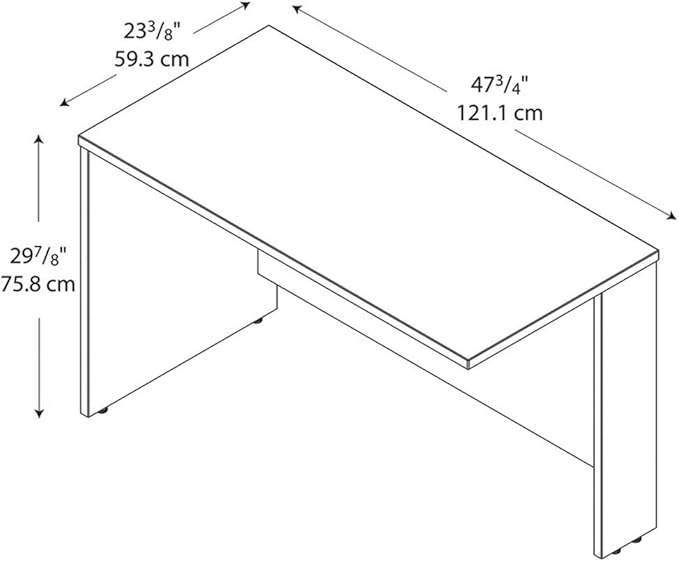 Bush Business Furniture Series C 48W x 24D Bridge/Return in Hansen Cherry