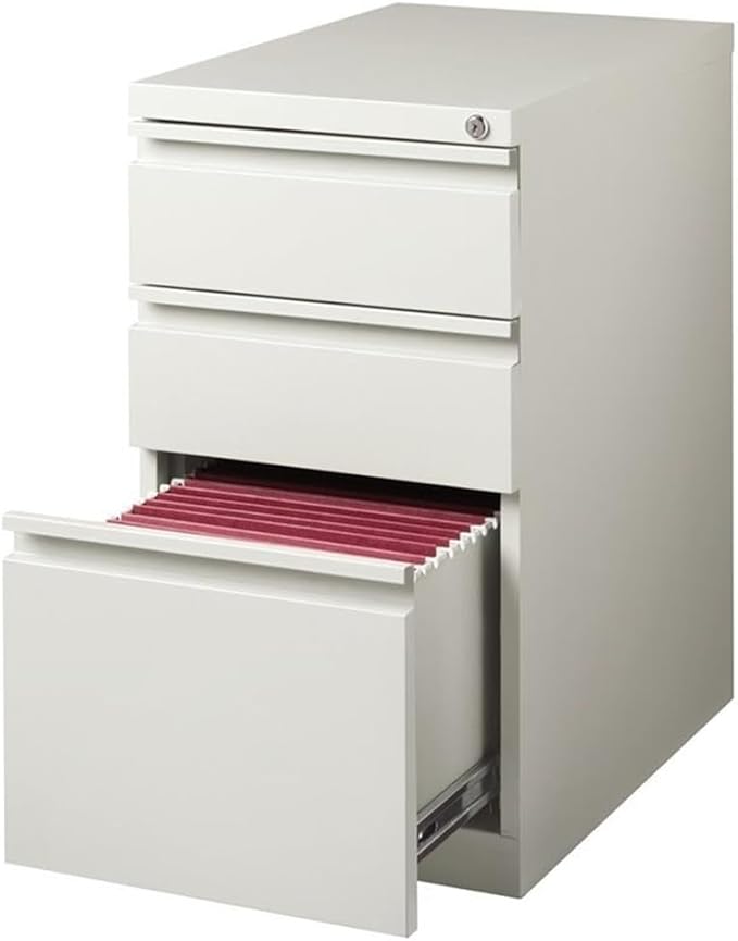Hirsh Commercial Grade 20 Inch Deep Full Extension 3 Drawer File Cabinet in Light Gray