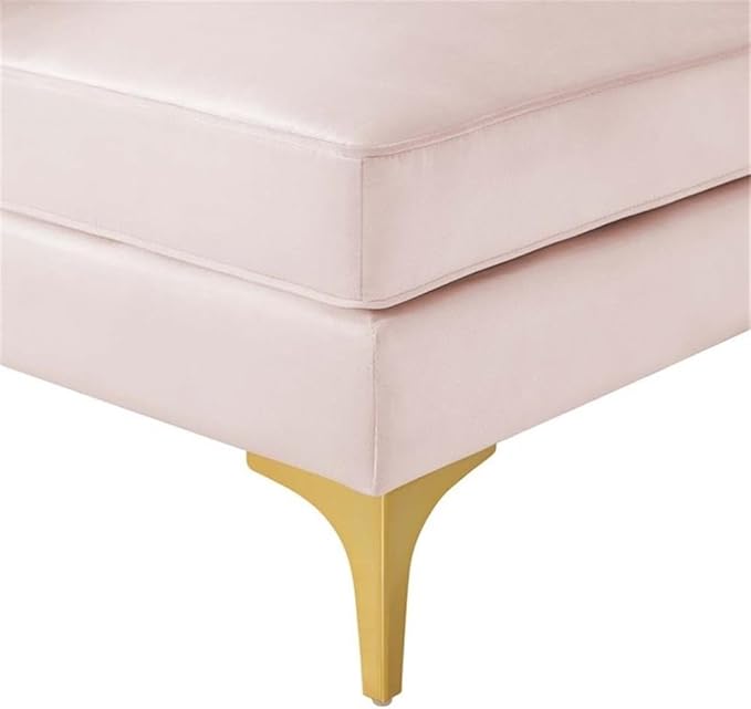 Modway Triumph Modern Channel Tufted Performance Velvet Corner Chair in Pink